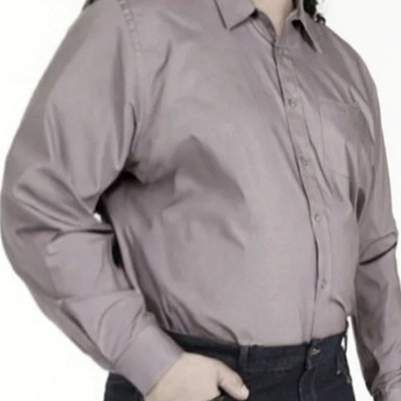 Geoffrey Beene Shirt Long Sleeve Tall Men 20- 37/38 Mid Grey Wrinkle Resistant - Picture 1 of 12